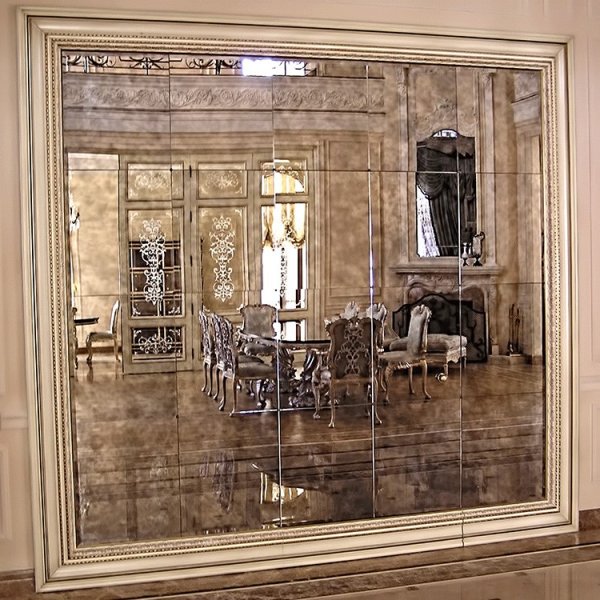 Панно из состаренных зеркал в багетном обрамлении ЗП-10843