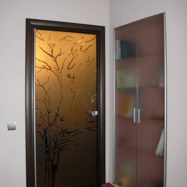 Стеклянная распашная дверь СРПД-3690