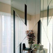 Облицовка колонны панно из зеркала и вставками из МДФ КС-9912